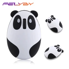 FELYBY аккумуляторная мультяшная панда беспроводная мышь мини-Мыши с USB для ноутбука рабочего стола для бизнеса/выставки/Рождественский подарок