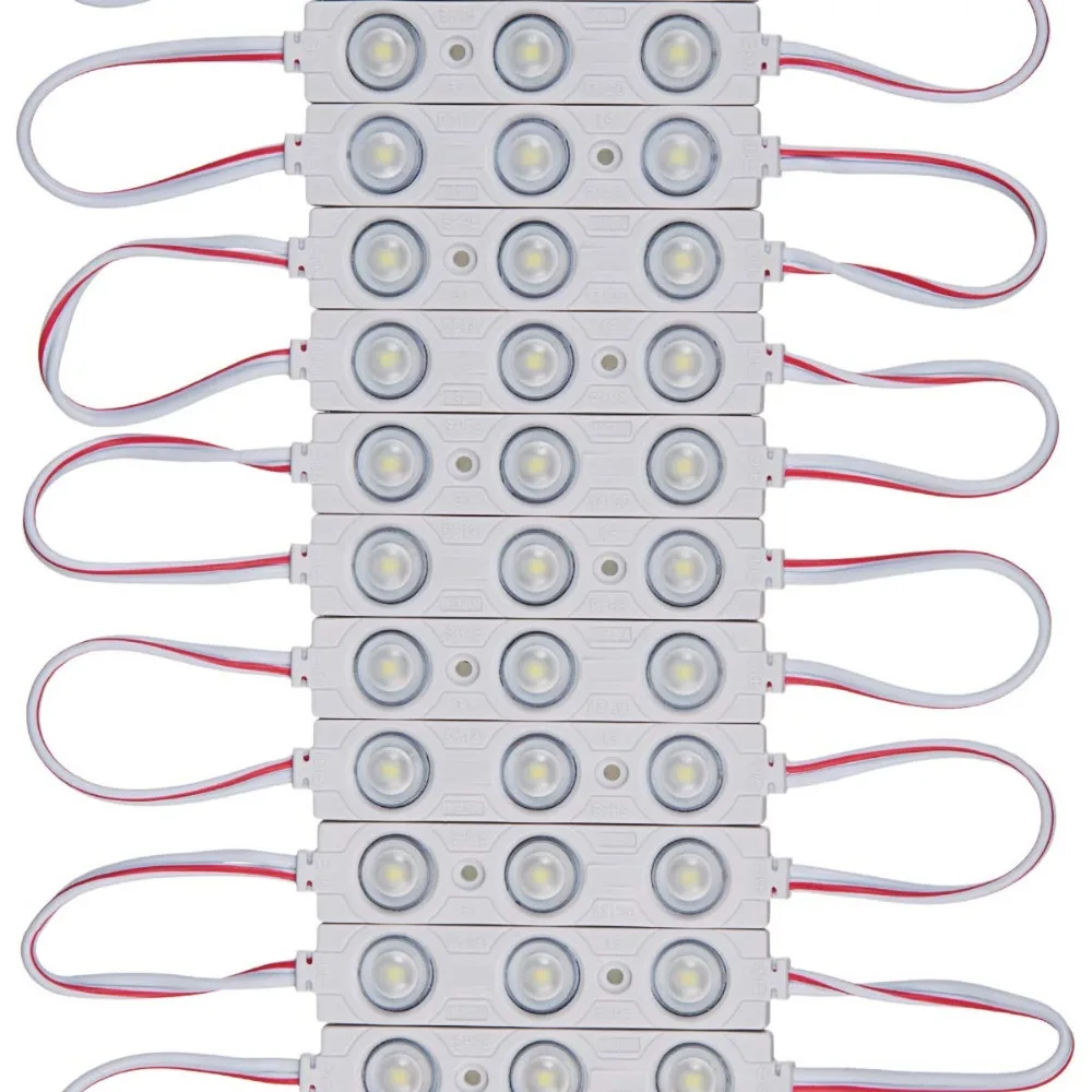 20 шт./лот, 2835 3 светодиодный впрыска светодиодный модуль 12V с объективом Водонепроницаемый IP66, 160 градусов 1,5 Вт белый, СВЕТОДИОДНЫЙ знак, магазин баннер, b