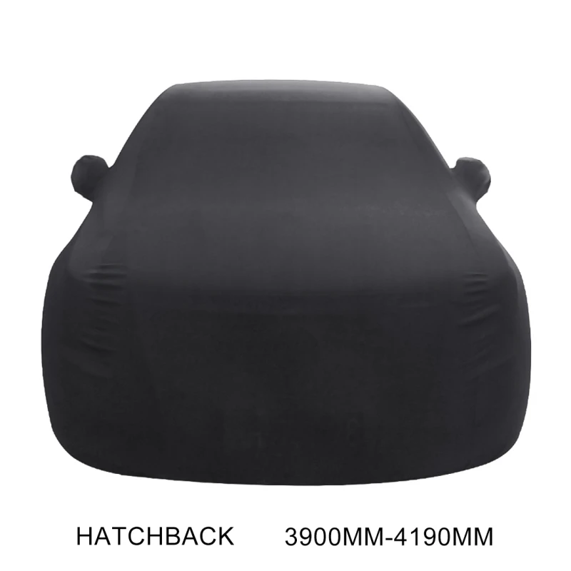 

Kaneed Anti-Dust Anti-UV Heat-insulating Elastic Force Cotton Car Cover for Hatchback Car, Size: 3.9m~4.19m(Black)
