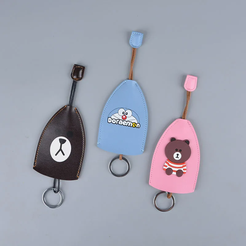 

Koteta Anime Model No Face Man Devil Leather Key Case Men Car Key Bag Kawaii Brown Bear Doraemon PU Housekeeper Women Keychain