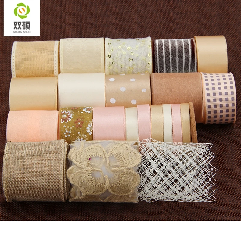 

Champag Color Ribbon For DIY Handmade Gift Craft Packing Hair Accessories Wedding Materials Package Mix Color 20pcs High quality