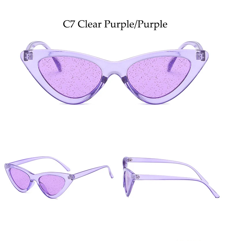 Новые модные солнцезащитные очки Для женщин модной ретро Малый блестящие красочные сексуальная кошка глаз оправа солнцезащитных очков Оттенки Óculos de sol