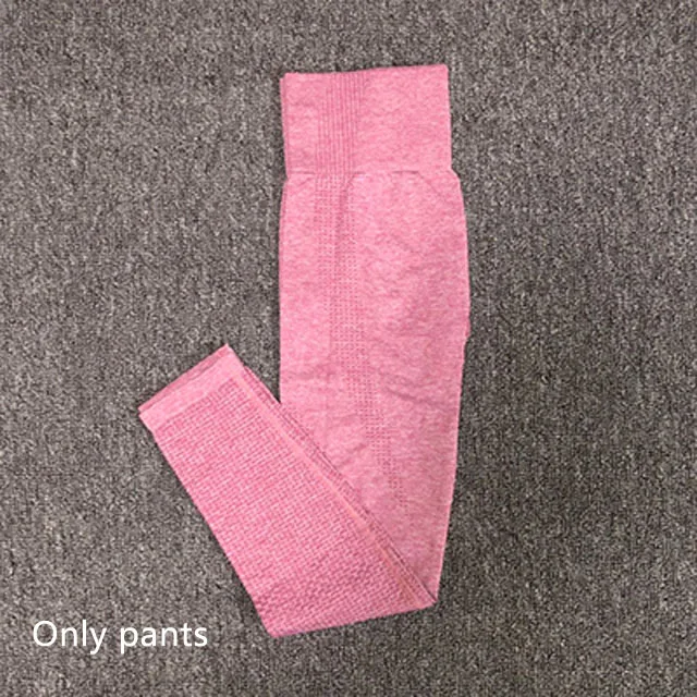 Pink pants Vital бесшовный комплект для йоги Женская одежда для фитнеса спортивная одежда леггинсы+ мягкий спортивный бюстгальтер пуш-ап 2 шт. набор для тренажерного зала женские спортивные костюмы - Color: Pink pants