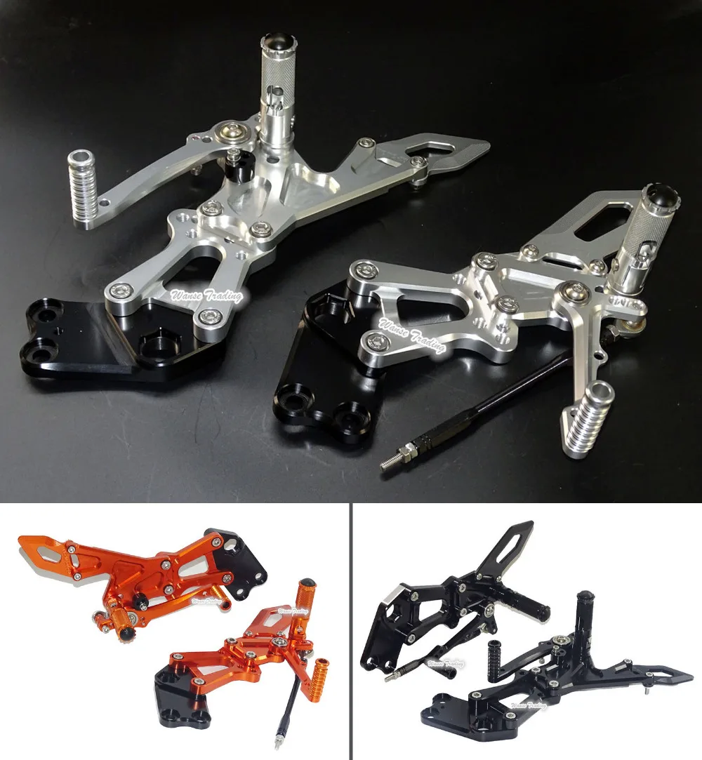 CNC Adjustable Rider Rear Sets Rearset Footrest Foot Fold Rest Pegs For KTM RC125 RC200 RC390