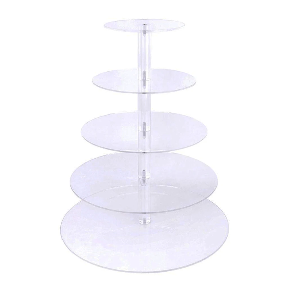 5 Layers Acrylic Cake Cupcake Display Stand ew Assemble and Disassemble Round Cupcake Cake Stand For