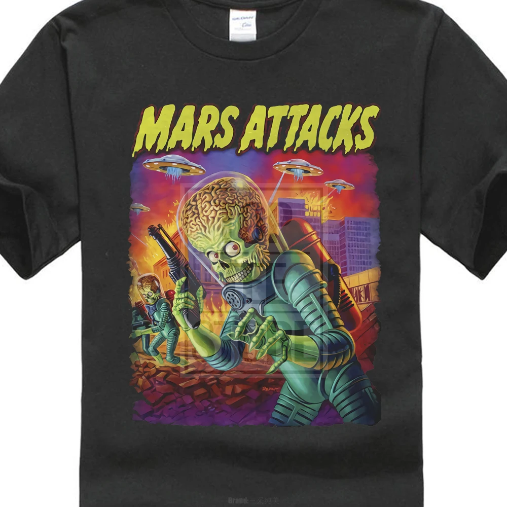 Mars атак! Мужская футболка Ufo'S Attack черного цвета | одежда