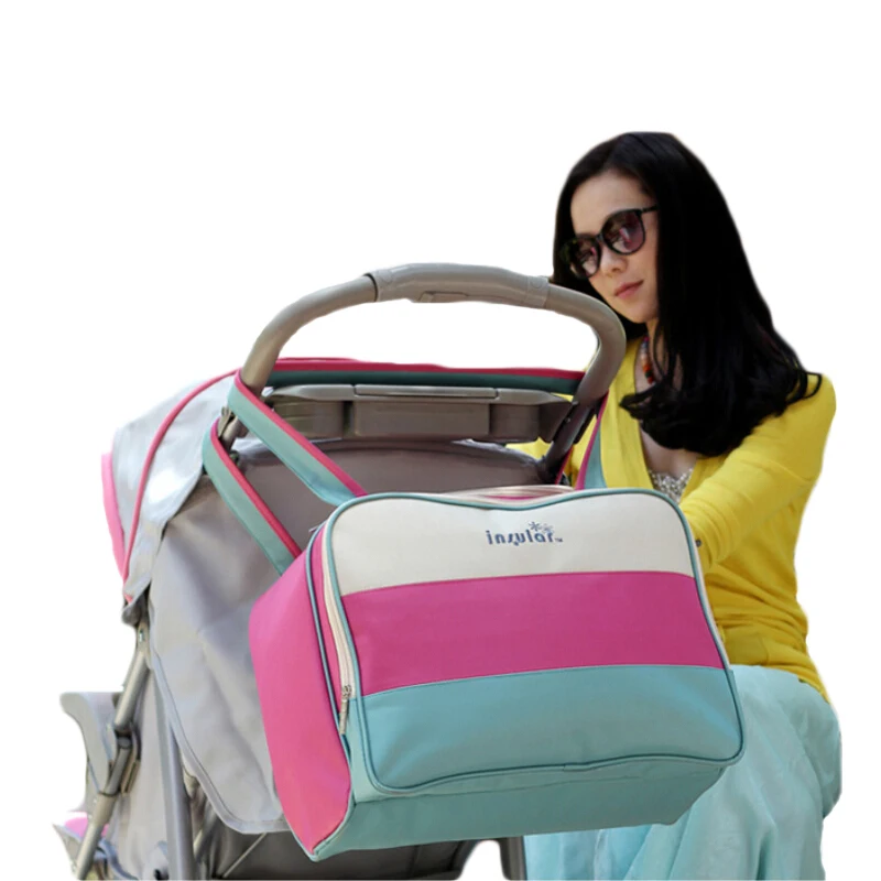  2015 High Quality Large Capacity Multifunction Mummy Bag Mother Antibacterial Bags Baby Trolley Bag