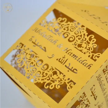 

Free customize text hot sale laser cut wedding favor box gift with free ribbons