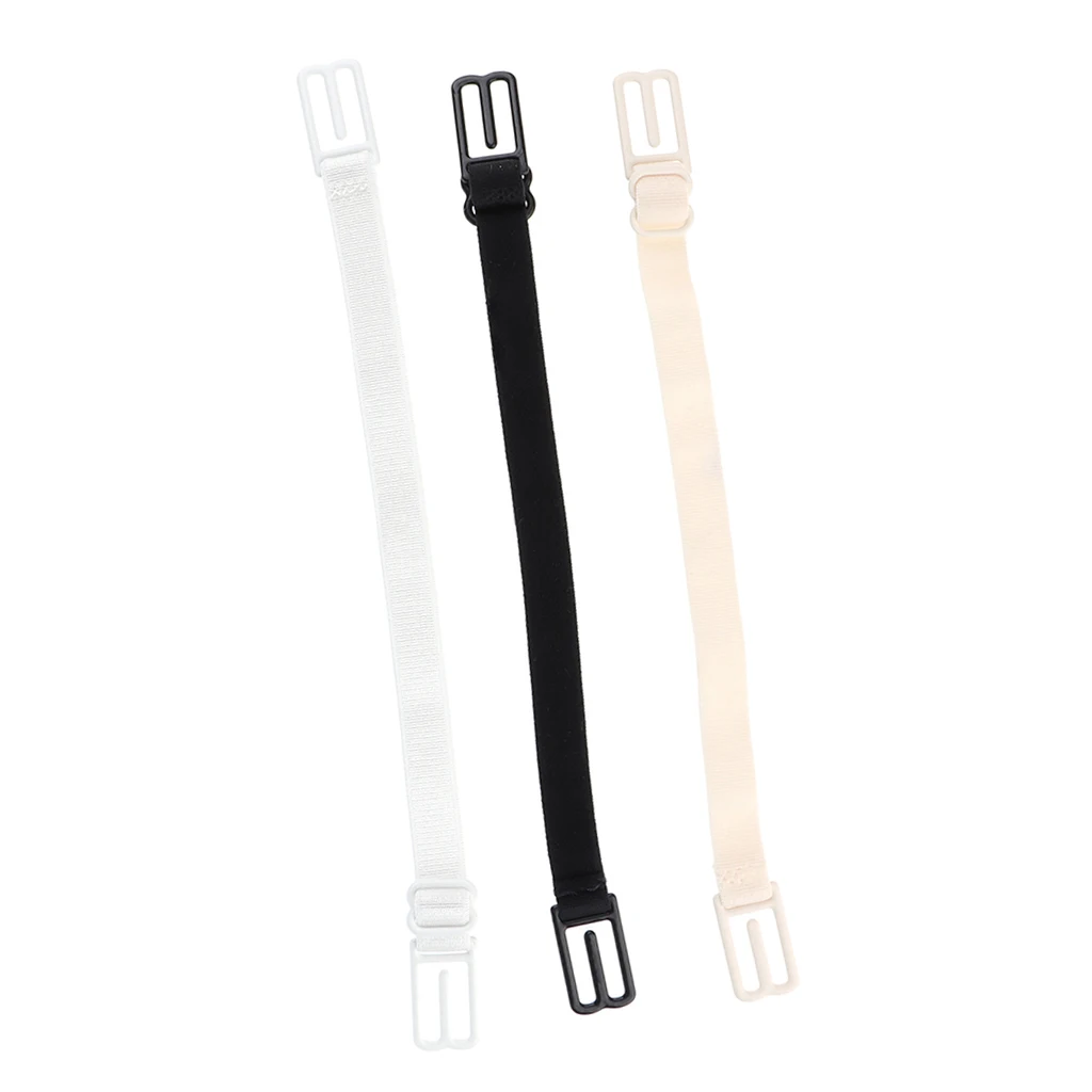 3pcs Non-Slip Breast Straps Clips Women Girl Intimates Accessories Rope Back Strap Holder for Women Bra Enhancers Black White