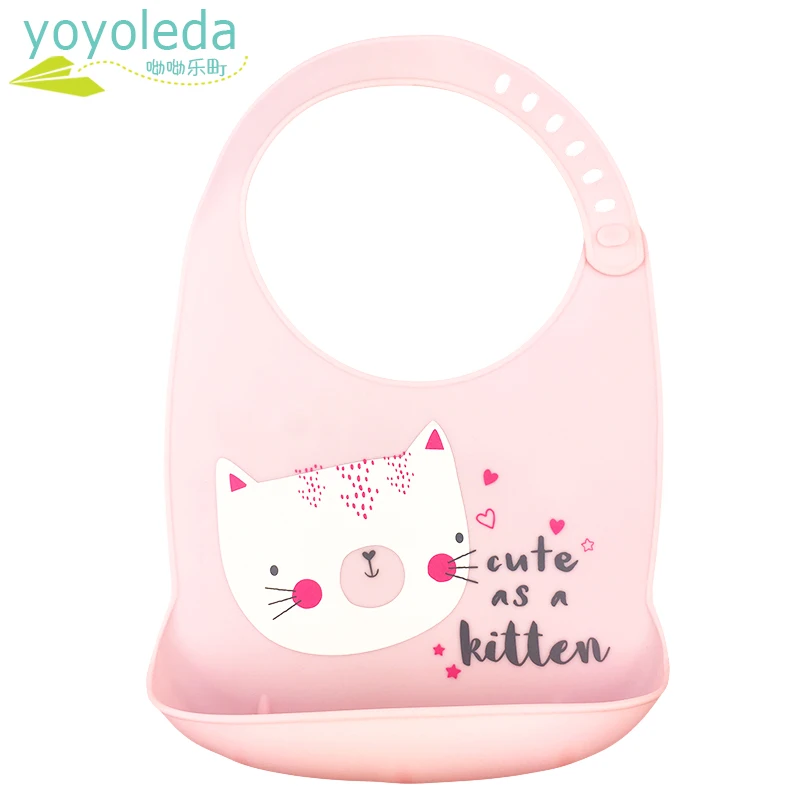 Baby Girl Stuff Waterproof Silicone Bibs Cartoon Soft Fold Adjustable Baby Feeding Accessories Boy Cute Baby Pink Bibs Aprons