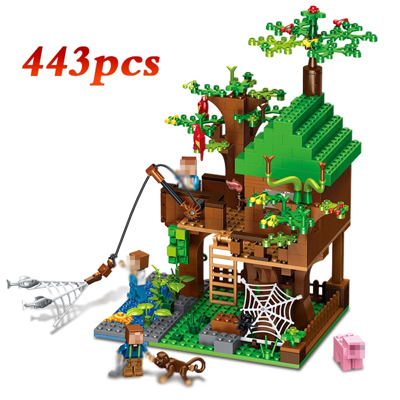 

184~443pcs Minecraft Building Puzzle Blocks Bricks Building Set My World Accembly Model Toys Gift For Children #E