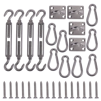 

304 Stainless Steel Square Shade Sail Heavy Duty Sun Shade Sail Installation 8 Inches for Deck Garden Lawn Patio