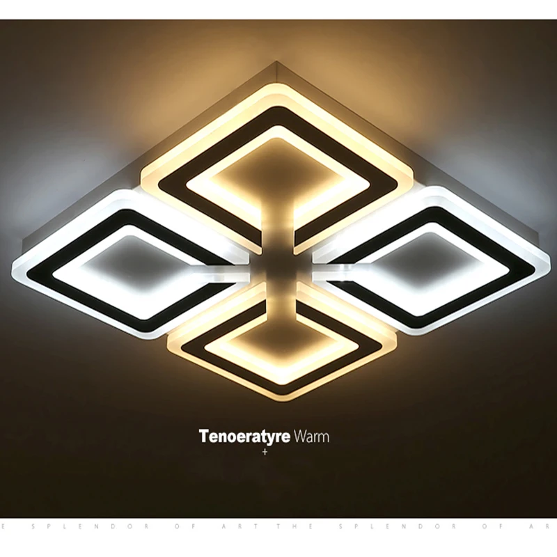 

Rectangle Aluminum Modern Led ceiling lights for living room bedroom AC85-265V White/Black Ceiling Lamp Fixturesoom Living Room