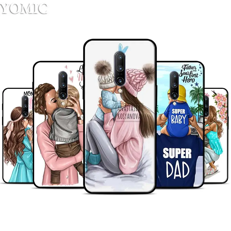 Mom and baby Silicone Case for font b Oneplus b font font b 7 b font