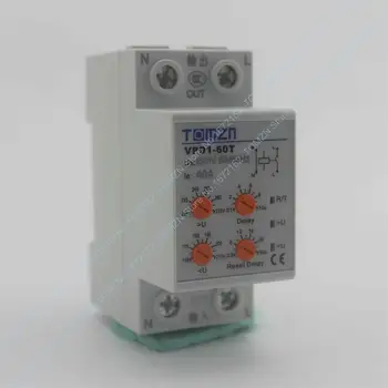 

40A 220V Din rail automatic reconnect over voltage and under voltage protection protective device relay with adjustable button