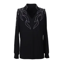 Высококачественная Специальная мужская Латинская танцевальная одежда костюмы для взрослых бальное танцевальное трико с короткими рукавами V, Горячая бурение