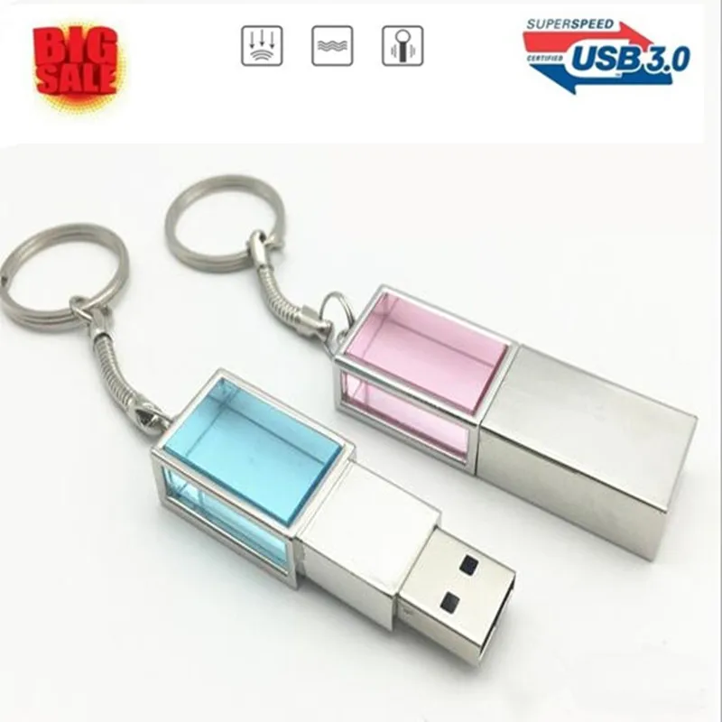

Colorful Crystal USB 3.0 Memory KEY Chain Flash Stick Pen drive