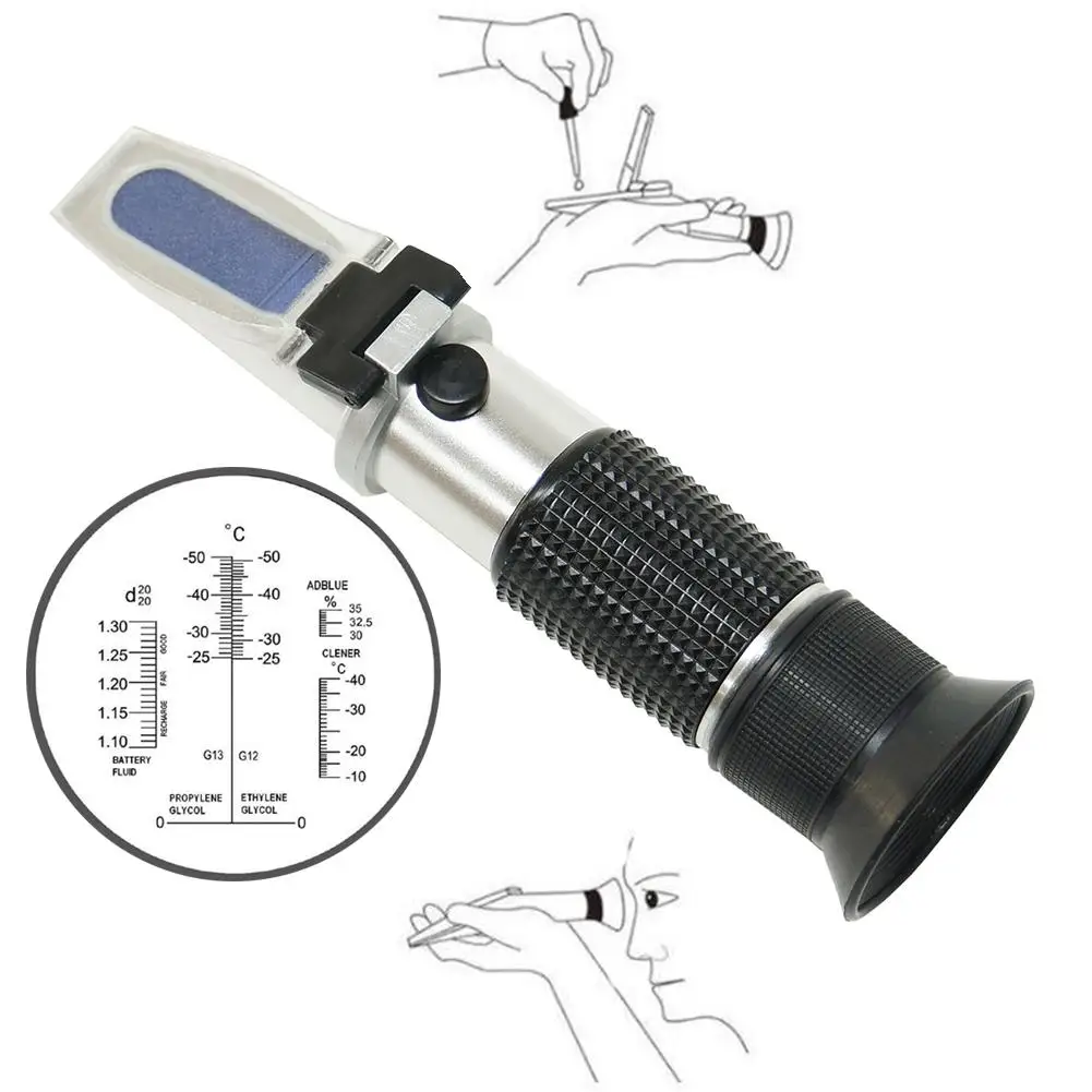 

Handheld Urea Adblue Detector Freezing Point Electrolyte Hydrometer Coolant Refractometer RHA-701ATC