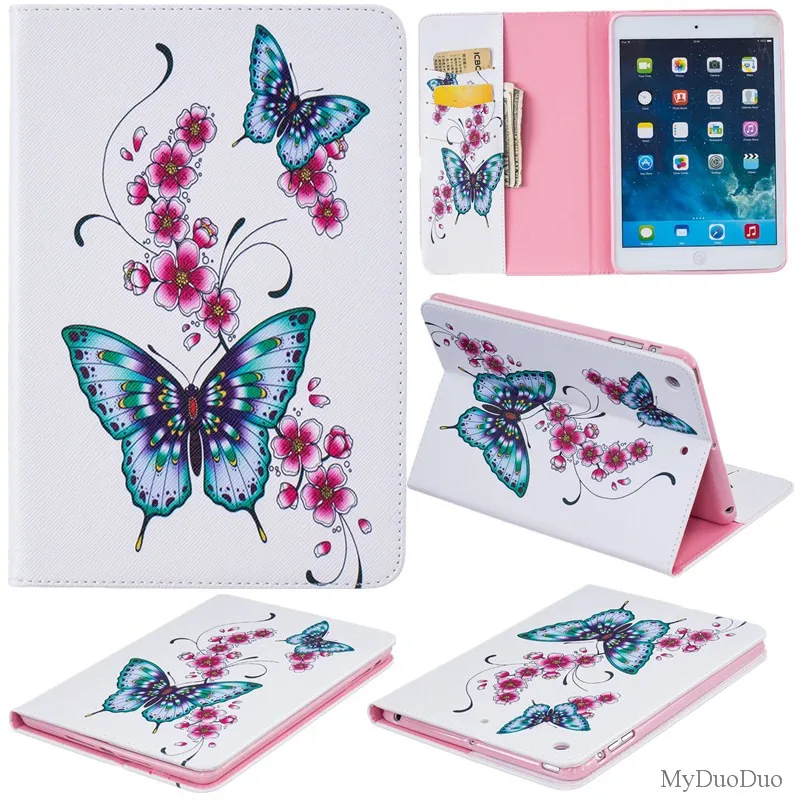 mCute Bear Black Wallet Case For Ipad Mini 2 Case For Ipad Mini  Mini 1 Mini 2 Mini 3 Case Butterfly Flower PU Leather Cover  (65)