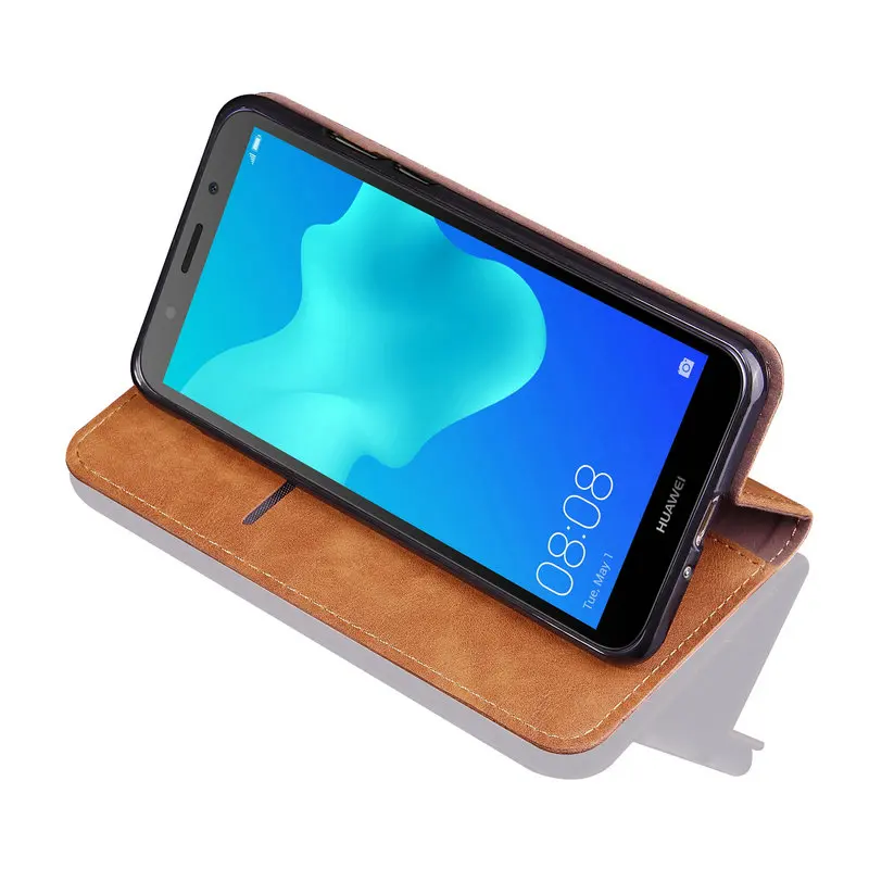 5,45 ''Huawei Y5 2018 Flip Cover Funda Huawei Y5 primer caso de cartera de cuero cartera para Huawei Y5 caso Y5Prime DRA-L21 DRA-LX2 L22