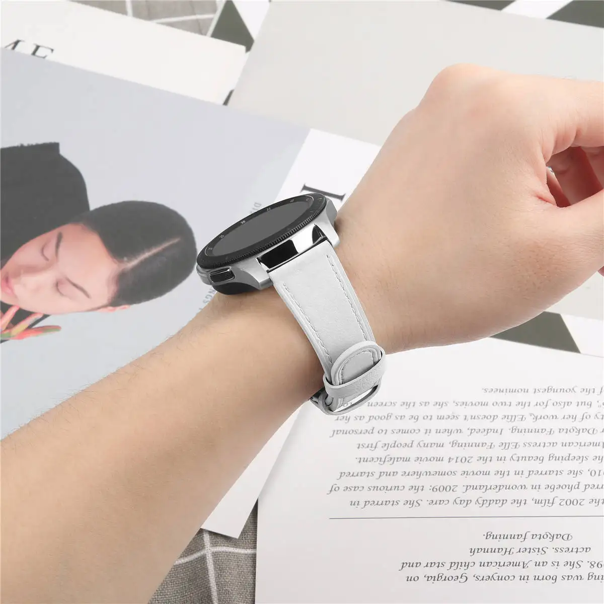 22 мм кожаный ремешок для часов samsung Galaxy Watch 46 мм ремешок для gear S3 классические часы huawei ремешок из натуральной кожи 93002