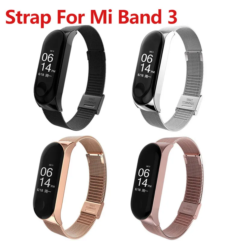 Для Xiaomi Band 4 или 3 Смарт браслет металлический ремешок часы сменный xiomi xiaomi