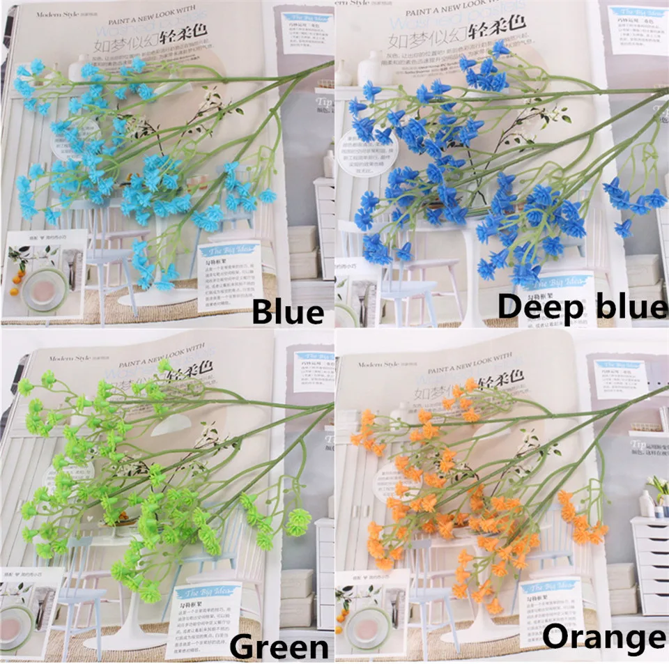 55 см многоцветные пластиковые Гипсофилы для украшения домашнего стола искусственный цветок для свадьбы невесты с цветами реквизит для фотосессии