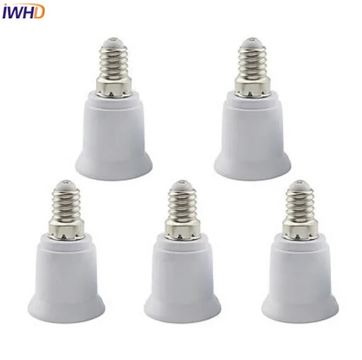 IWHD 5pcs E14 To E27 Lamp Socket Plastic Light Holder Base Bulb Socket E27 Lamp Fitting 85-260V