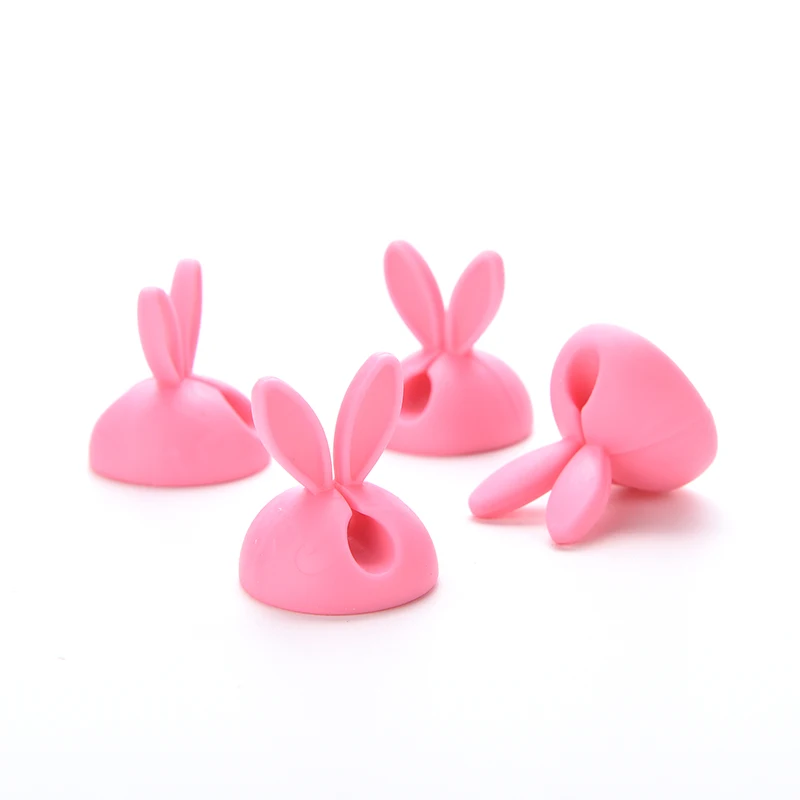 4 шт./лот держатель USB зарядного устройства подставка Органайзер провод шнур розовый Kawaii заколка кролик школьные принадлежности