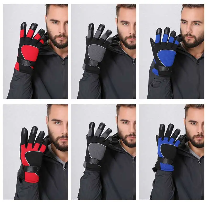 Facecozy мужские зимние уличные противоскользящие лыжные перчатки светоотражающие полосы флисовые ветрозащитные перчатки для сноуборда спортивные перчатки для пешего туризма