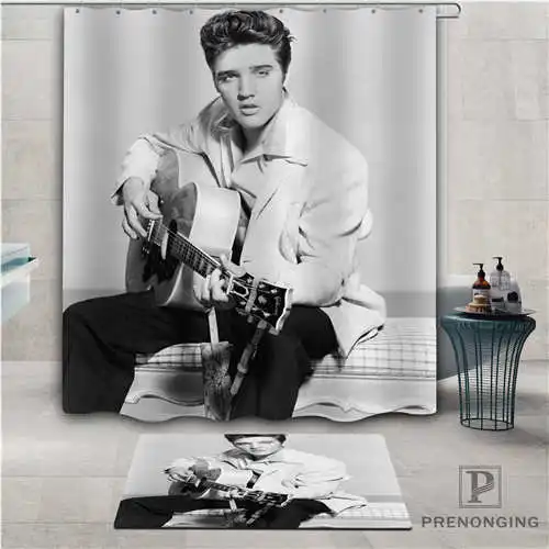 Shower Curtain На заказ Elvis_Presley(1) водонепроницаемый душевой занавес дверной коврик домашняя Ванна Ткань полиэстер для ванной разные размеры#-01-12-213 - Цвет: Shower Curtain