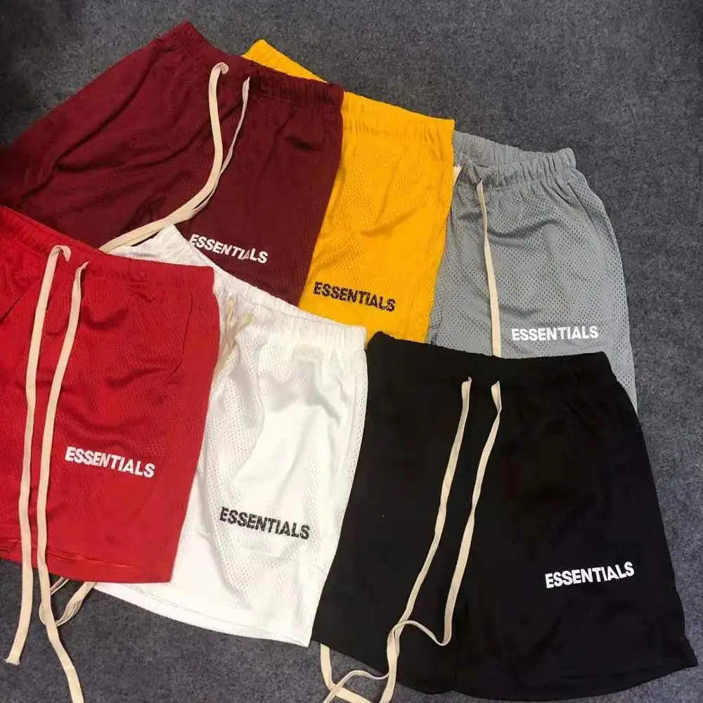 

19SS Latest Hip Hop Justin Bieber drawstring Essentials mesh shorts Fashion Men Women kanye west fog shorts Cotton 6 Color