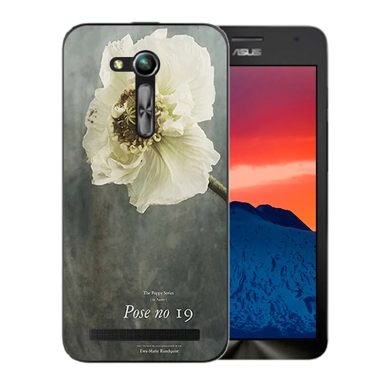 4.5 inch For Asus ZB450KL Phone Case White Flower Pattern Zenfone GO 2nd Gen ZB452KG ASUS_X014D Protector Shell |