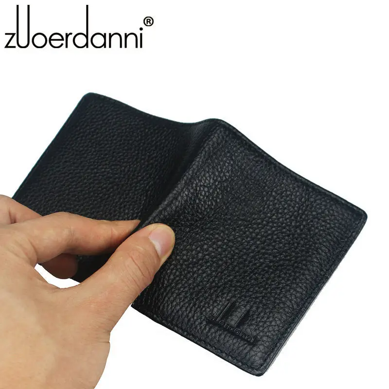 100% Genuine Leather Small Mini Ultra-thin Wallets men Compact wallet Handmade wallet Cowhide ...