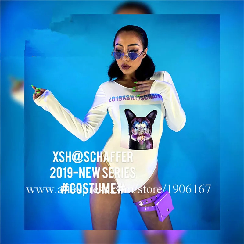 Nightclub GOGO female personality pattern costumes sexy colorful female party girl costumes3