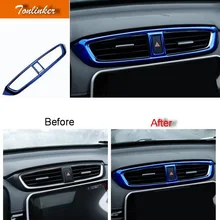Tonlinker чехол стикеры s для Honda CRV стайлинга автомобилей 1 шт. нержавеющая сталь Центральная приборная панель выход крышка