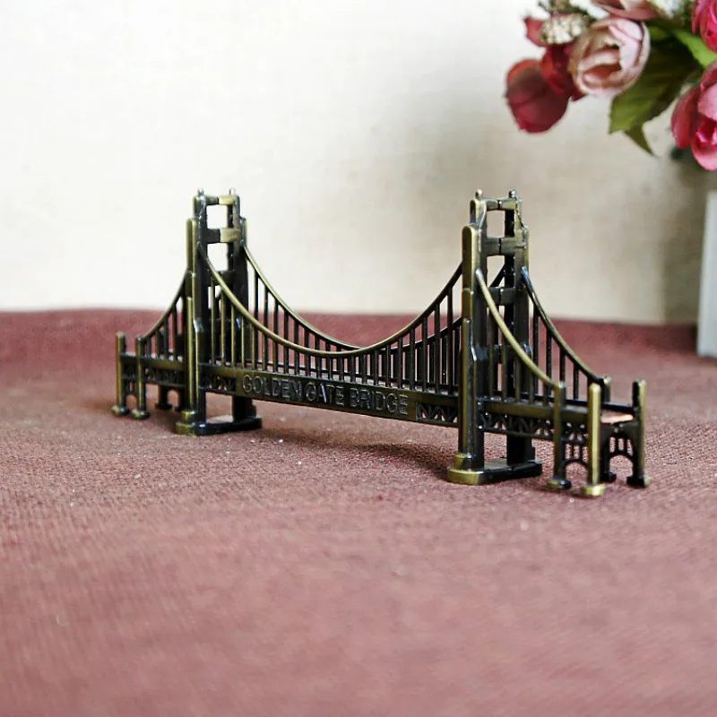 Американские Золотые ворота мост скульптура модель покрытие работы сувениры для туристов подарки на день рождения украшения дома аксессуары