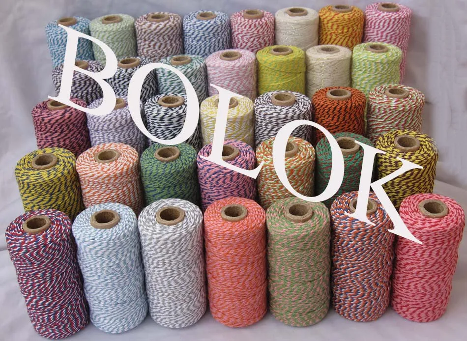 

12pcs/lot 55 kinds color Cotton Baker twine cotton cords cotton string 110yards/spool divine twine, for gift packing