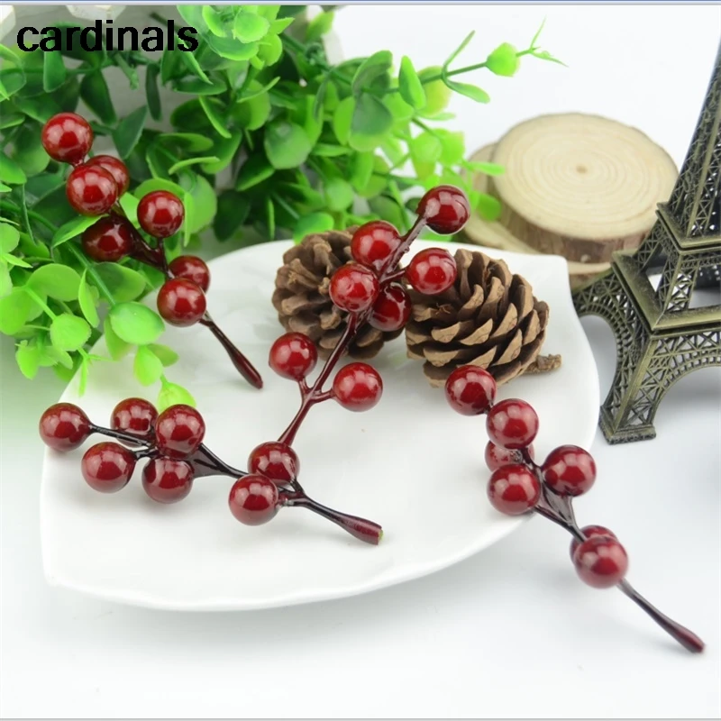 

15pcs mini Artificial Fruit Foam Berries Flower Red Cherry For Wedding Decoration Simulation Pomegranate DIY Christmas Crafts