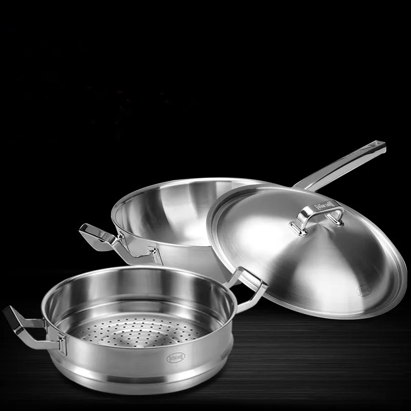 Us 253 0 8 Off 32cm 30cm Food Grade 304 Stainless Steel 5 Ply Non Coated Flat Bottom Stick Pan Family Gl Lid Saucepan In Cookware Us 253 0 8 Off 32cm 30cm Food Grade 304 Stainless Steel 5 Ply Non Coated Flat Bottom Stick Pan Family Gl Lid Saucepan In Cookware