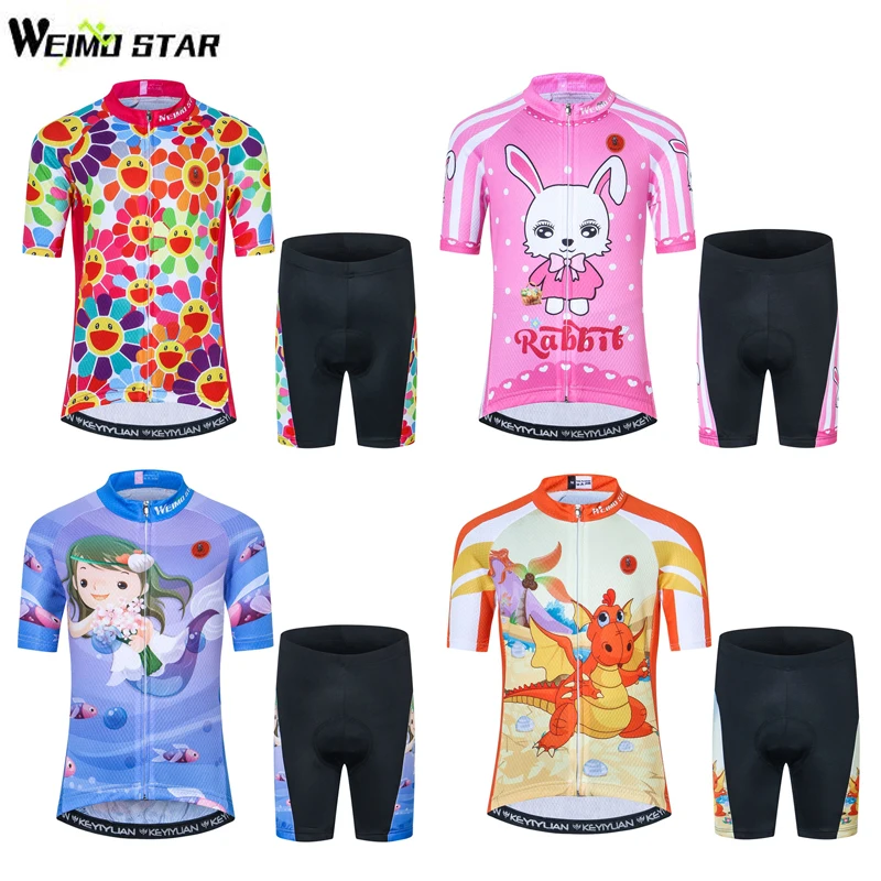 أطفال الدراجات الملابس قصيرة الأكمام 3D هلام السراويل دعوى للاطفال الدراجات جيرسي مجموعة صبي فتاة الدراجة جيرسي غطاء دراجة 9 نمط