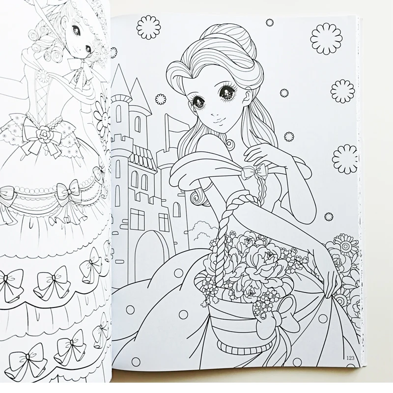 Pretty Princess Coloring Book I (About 200Princesses) for Children/Kids/ Girls/Adults Coloring Book and Activity Big Size