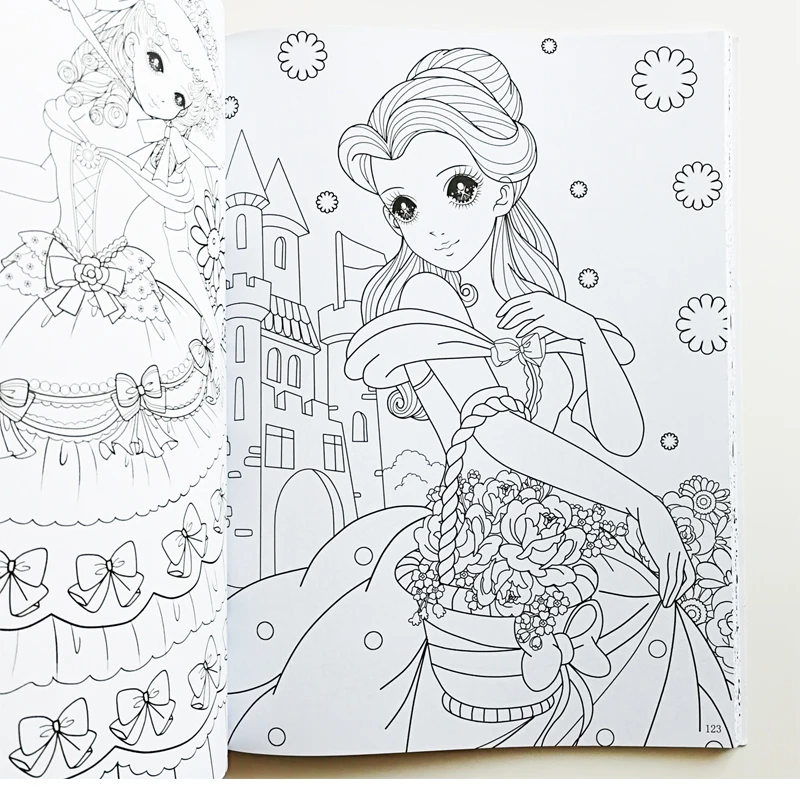 6 Books Princess Coloring Book for Kids Girls Primary School Students'  Graffiti Drawing Book for 3-10 Years Old 17 X 24cm