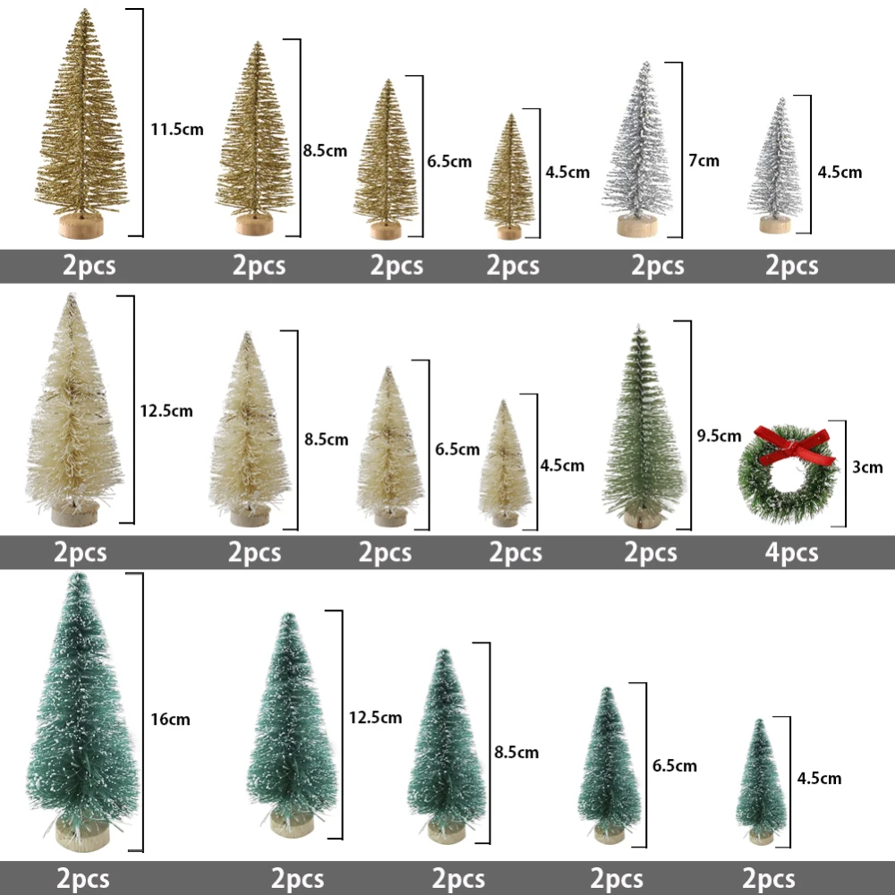 

36Pcs Christmas Tree arbol de navidad New Year's Christmas Tree Small Pine Tree adornos de navidad Desktop Mini Christmas Decor