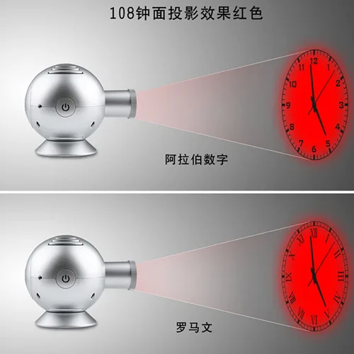 Стильный Сферический светодиодный элемент с холодным светом, проекционные часы, гостиная, имитация часов, арабский цифровой указатель, настенные часы