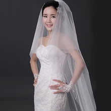 Собор белый цвет слоновой кости свадебные аппликация вуаль для новобрачных свадебные аксессуары; Фата с расческой