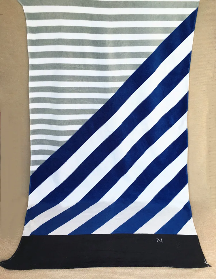 

2019 classic style large size 100% cotton geometric and ship anchor pattern sports beach bath towels for big men quality soft