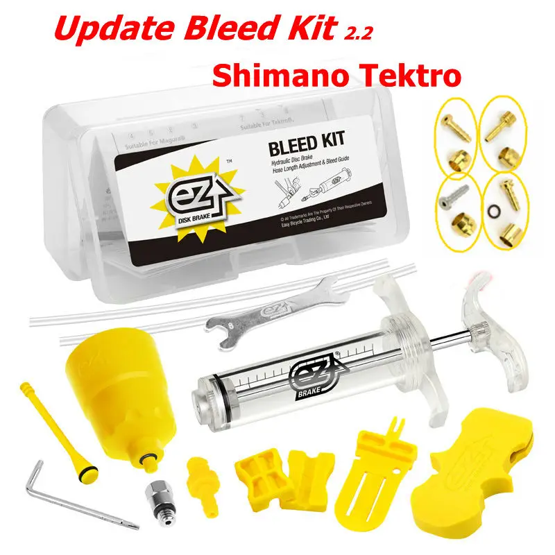 

EZ Upgrade 2.2 bike Hydraulic Disc Brake Bleed Kit for Shimano all item M355 ~ M505, Tektro Full Series
