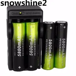 Snowshine2 #3522 свет велосипеда 4 шт. Перезаряжаемые 5800 мАч Li-Ion 18650 3.7 В Батарея и двойной Smart Зарядное устройство оптовая продажа DD
