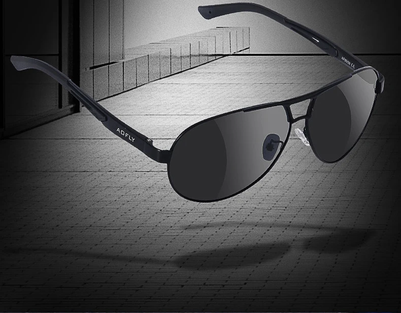 AOFLY, фирменный дизайн, пилот, поляризационные солнцезащитные очки, мужские, Ретро стиль, негабаритный, металлическая оправа, для вождения, солнцезащитные очки, мужские, AF8050